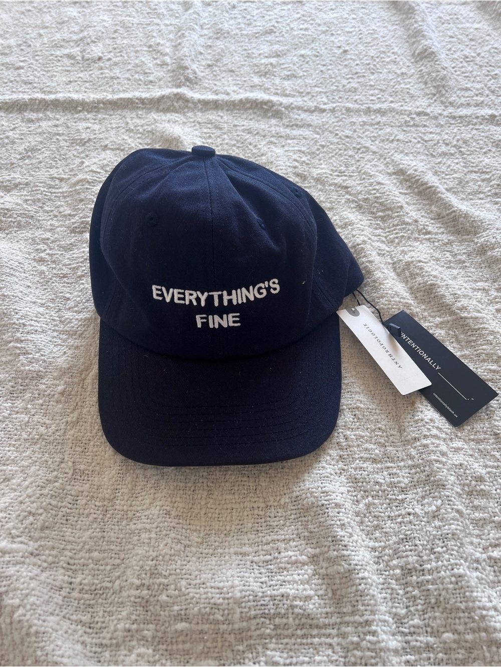 BNWT Everything's Fine Embroidered Navy Baseball Cap